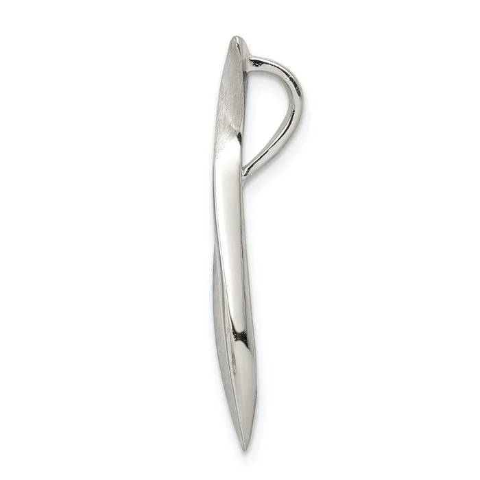 TreasureFineJewelers Necklaces Sterling Silver Polished Satin Twisted Chain Slide Pendant