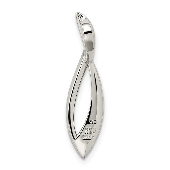 TreasureFineJewelers Necklaces Sterling Silver Polished Satin Twisted Chain Slide Pendant