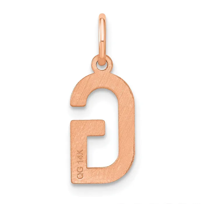 TreasureFineJewelers Necklaces Sterling Silver Roseplated Letter G Initial Pendant