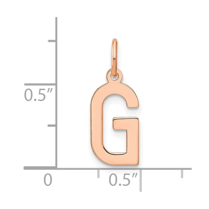TreasureFineJewelers Necklaces Sterling Silver Roseplated Letter G Initial Pendant