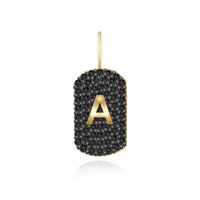 Alev Jewelry Charm Necklaces Personalized Pave Tag Charm