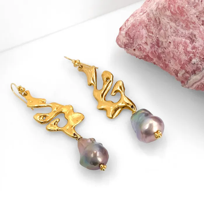 Natural Baroque Pearl Dangle Earrings Elisa Ilana Earrings Natural Baroque Pearl Dangle Earrings Elisa Ilana Earrings