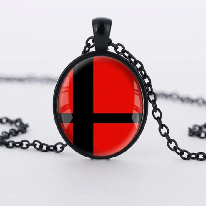 Super Smash Bros Ball red and Black Round Pendant Necklace sparklingselections Necklaces Super Smash Bros Ball red and Black Round Pendant Necklace sparklingselections Necklaces