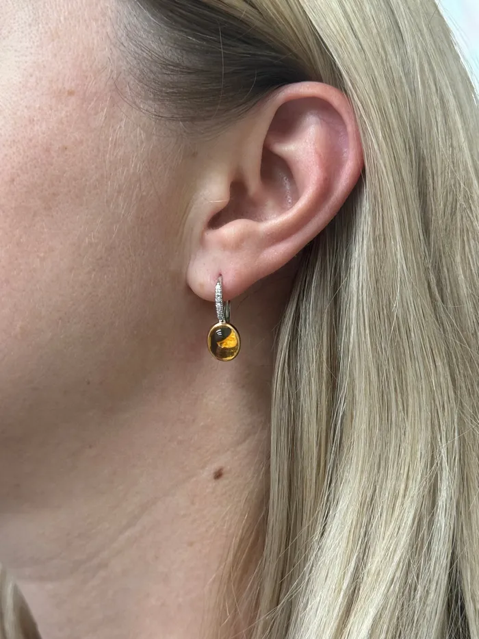 Mimi Milano Earrings Mimi Milano Leela Citrine Diamond 18k Gold Earrings