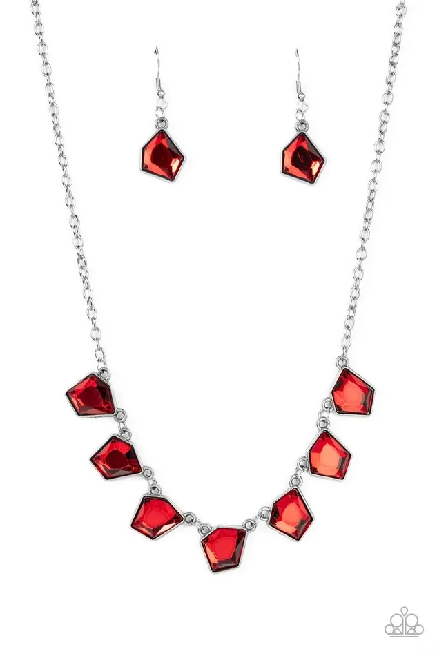 Paparazzi Accessories Necklaces Experimental Edge Red Necklace Jewelry by Bretta