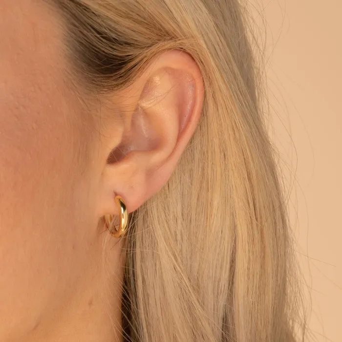 Camile Stone Earrings Basic Medium Huggie Hoop Earrings Camile Stone Earrings Basic Medium Huggie Hoop Earrings