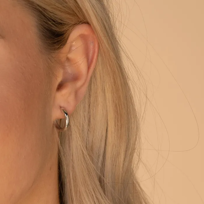Camile Stone Earrings Basic Medium Huggie Hoop Earrings Camile Stone Earrings Basic Medium Huggie Hoop Earrings