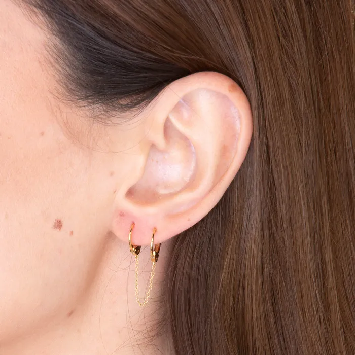 Camile Stone Earrings Handcuff Dangling Chain Huggie Single Earring
