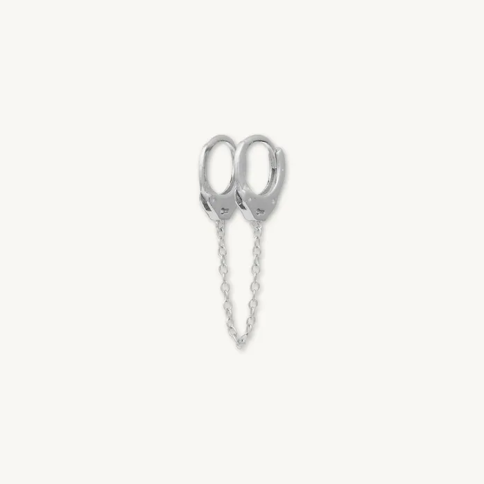 Camile Stone Earrings Handcuff Dangling Chain Huggie Single Earring
