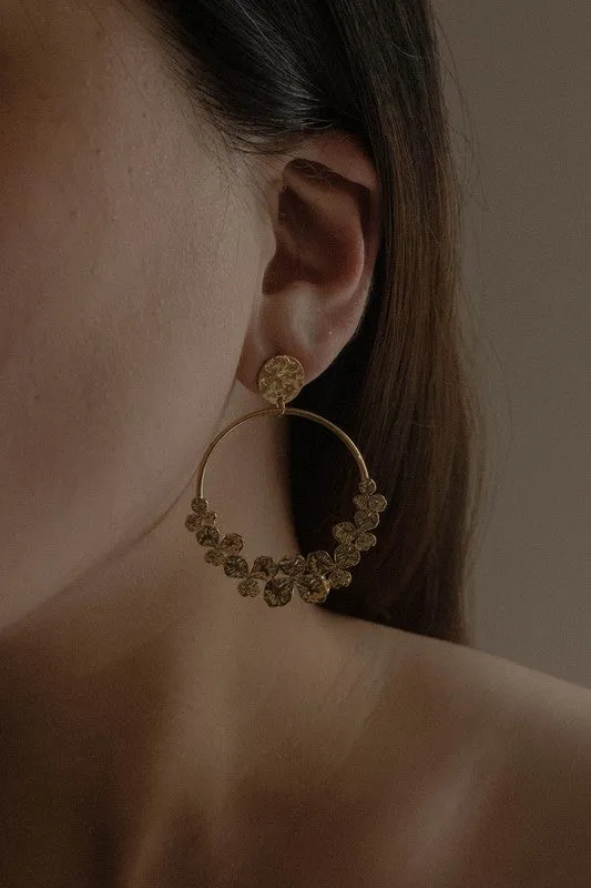 Lovoda Earrings Hammered Clover Drop Earrings
