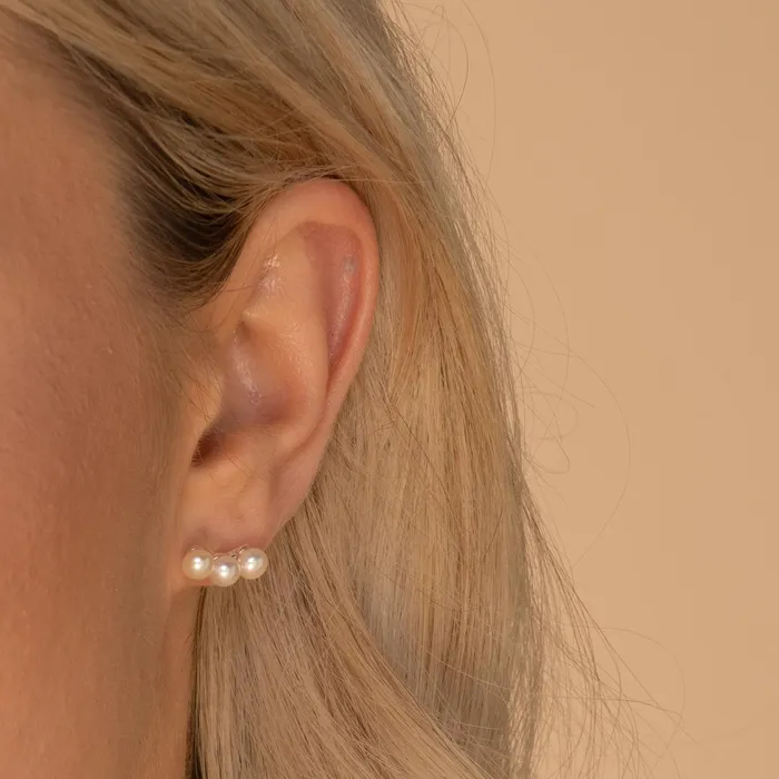Trio Pearl Stud Earrings Camile Stone Earrings