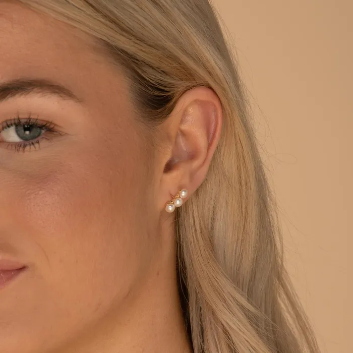 Trio Pearl Stud Earrings Camile Stone Earrings