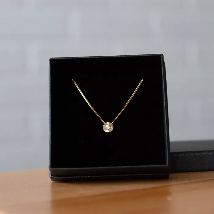 Corey Egan Necklaces Diamond Small Aurora Birthstone Necklace Yellow Gold