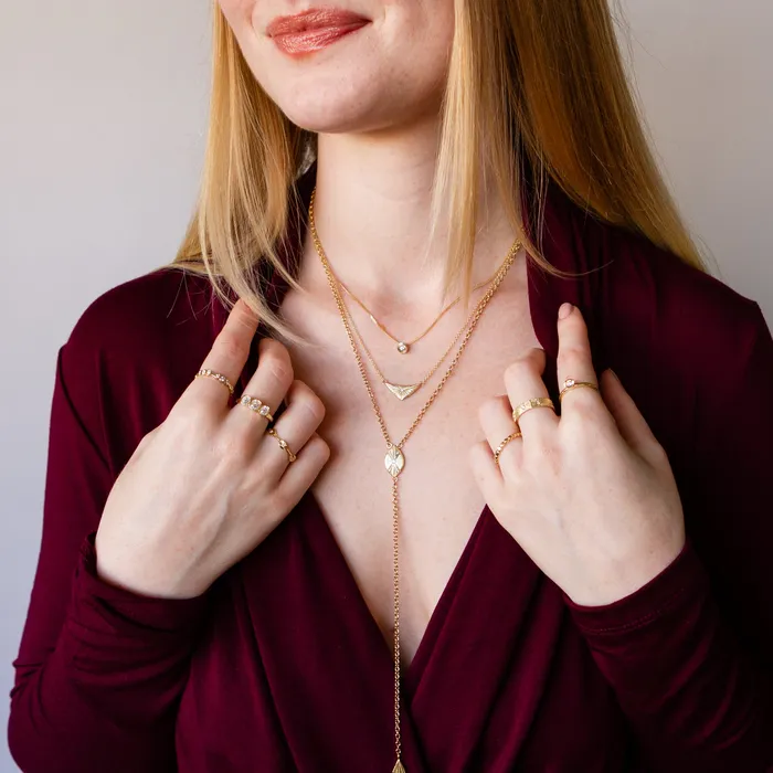 Corey Egan Necklaces Diamond Small Aurora Birthstone Necklace Yellow Gold
