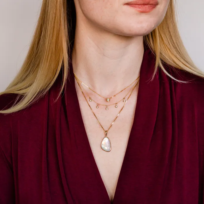 Corey Egan Necklaces Diamond Small Aurora Birthstone Necklace Yellow Gold