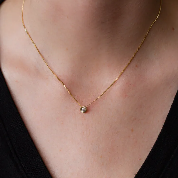 Corey Egan Necklaces Diamond Small Aurora Birthstone Necklace Yellow Gold