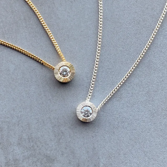 Corey Egan Necklaces Diamond Small Aurora Birthstone Necklace Yellow Gold