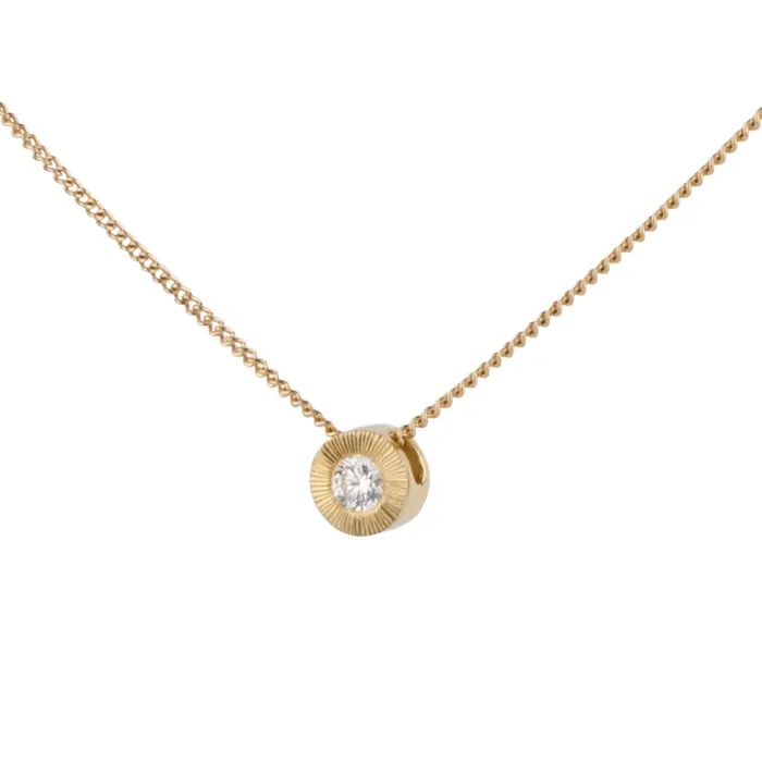 Corey Egan Necklaces Diamond Small Aurora Birthstone Necklace Yellow Gold