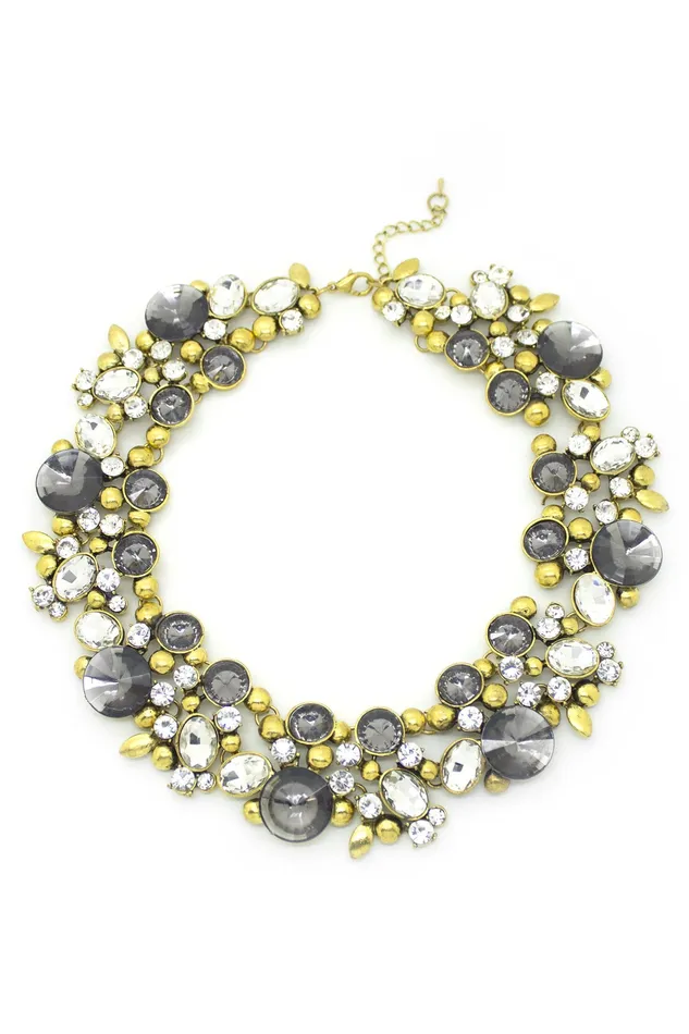 Eye Candy LA Necklaces Clementine Statement Necklace Charcoal