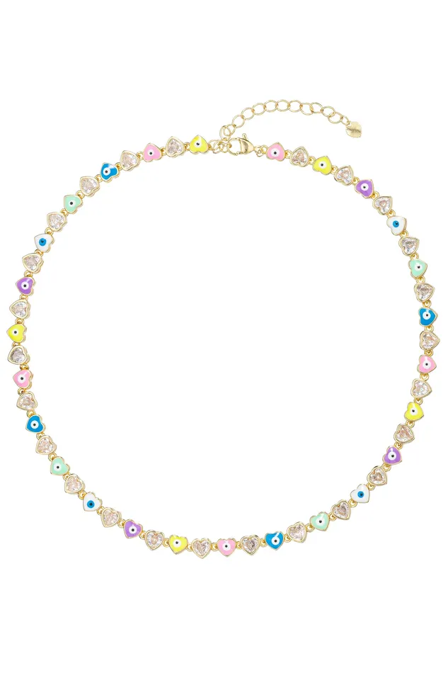 Necklaces Eye Candy LA Pastel Rainbow Dainty Necklace