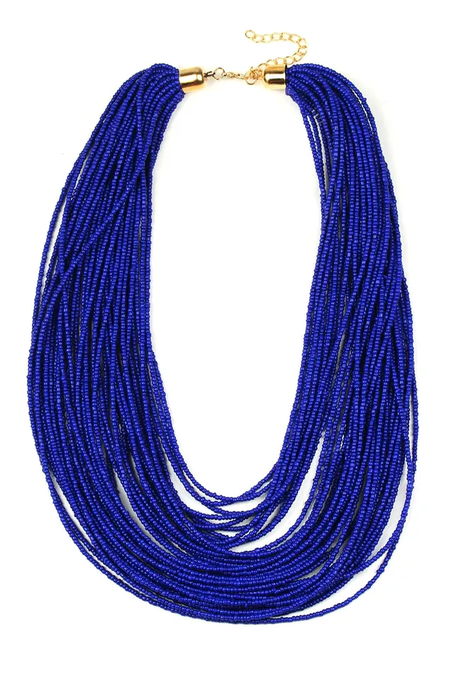 Necklaces Eye Candy LA Sparkly Pink Seed Bead Necklace