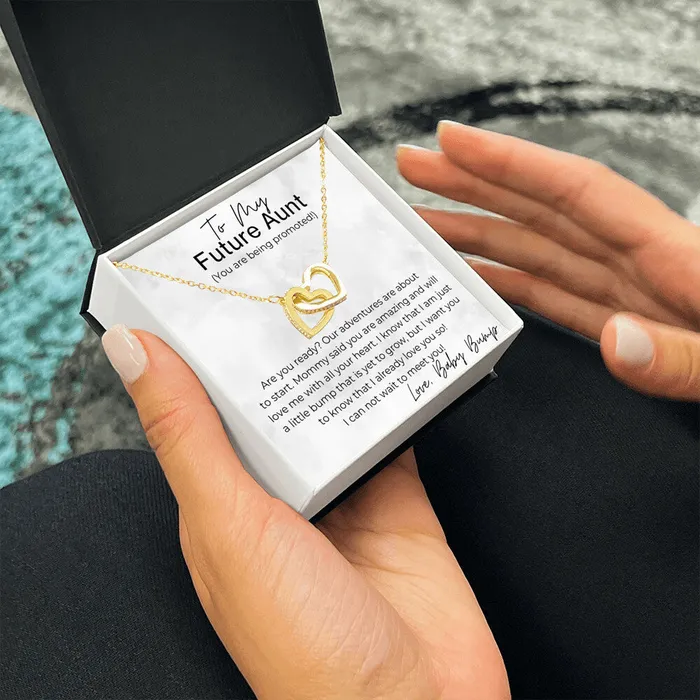ShineOn Fulfillment Necklaces Promotion Time Gift for Future Aunt Pregnancy Announcement Interlocking Heart Pendant Necklace For Aunt