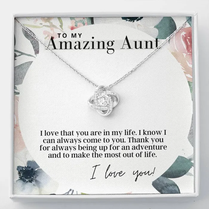 ShineOn Fulfillment Necklaces To My Amazing Aunt Love Knot Pendant Necklace The Perfect Gift For Aunt