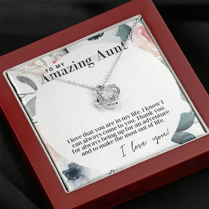 ShineOn Fulfillment Necklaces To My Amazing Aunt Love Knot Pendant Necklace The Perfect Gift For Aunt