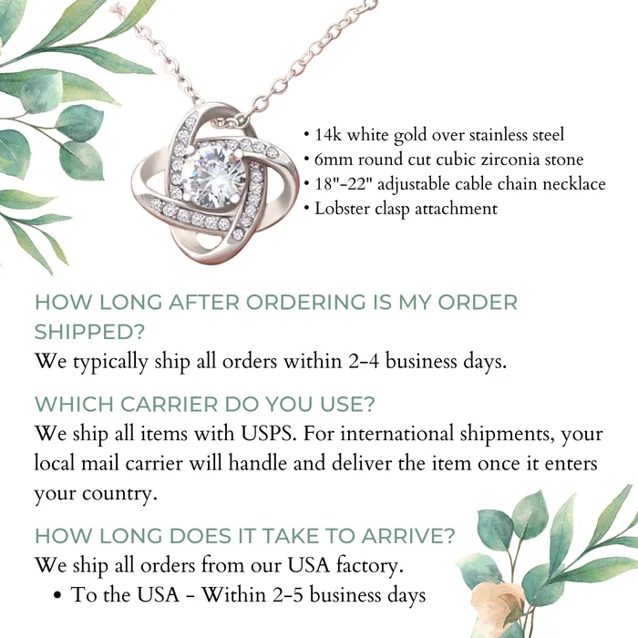 ShineOn Fulfillment Necklaces To My Amazing Aunt Love Knot Pendant Necklace The Perfect Gift For Aunt
