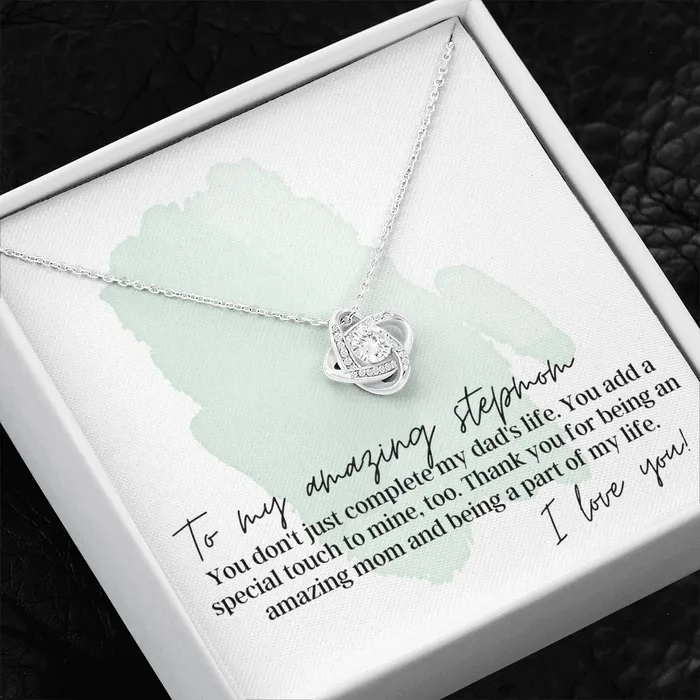 ShineOn Fulfillment Necklaces To My Amazing Step Mom I Love You Love Knot Pendant Necklace The Perfect Gift for Your Step Mom