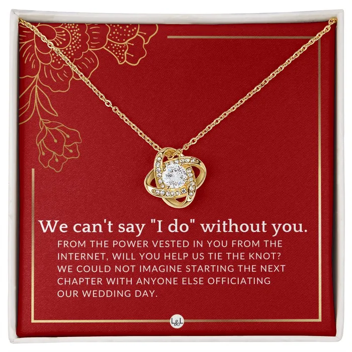 ShineOn Fulfillment Necklaces Wedding Officiant Proposal From The Power Vested In You From The Internet Female Officiant Necklace Red and Gold Wedding Theme ShineOn Fulfillment Necklaces Wedding Officiant Proposal From The Power Vested In You From The Internet Female Officiant Necklace Red and Gold Wedding Theme