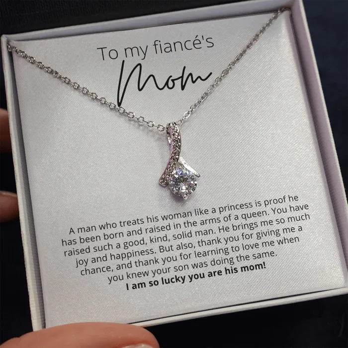 Thank You for Giving Me a Chance To My Fiancs Mom Alluring Beauty Pendant Necklace For Your Future Mother In Law Gift for Grooms Mom ShineOn Fulfillment Necklaces