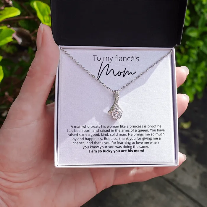 Thank You for Giving Me a Chance To My Fiancs Mom Alluring Beauty Pendant Necklace For Your Future Mother In Law Gift for Grooms Mom ShineOn Fulfillment Necklaces