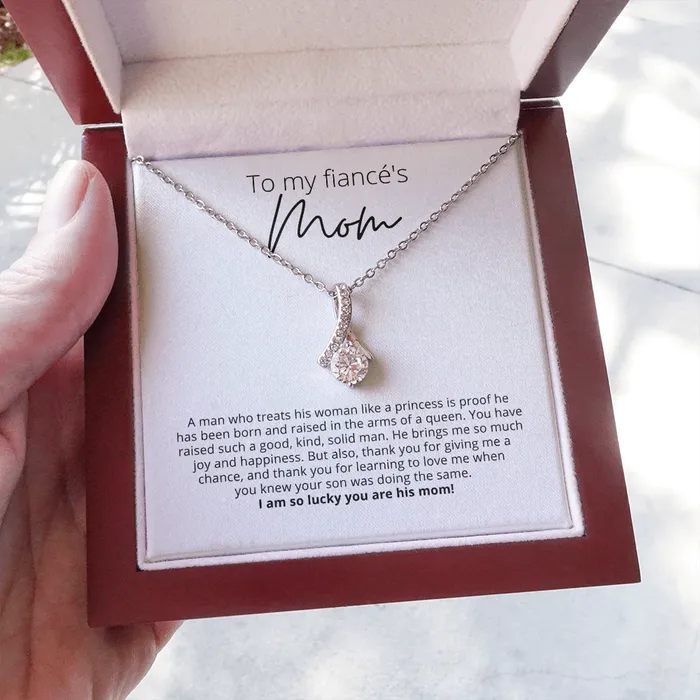 Thank You for Giving Me a Chance To My Fiancs Mom Alluring Beauty Pendant Necklace For Your Future Mother In Law Gift for Grooms Mom ShineOn Fulfillment Necklaces