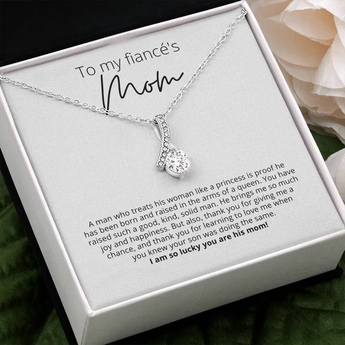 Thank You for Giving Me a Chance To My Fiancs Mom Alluring Beauty Pendant Necklace For Your Future Mother In Law Gift for Grooms Mom ShineOn Fulfillment Necklaces