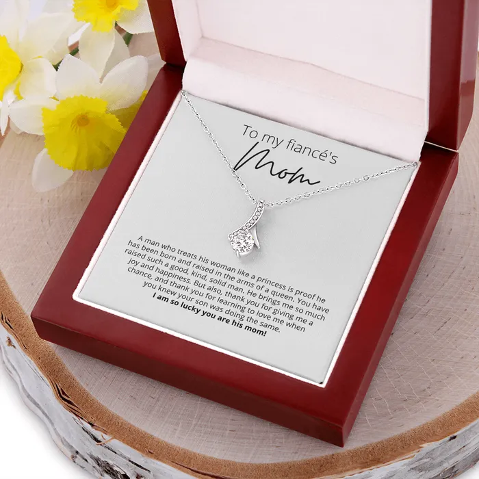 Thank You for Giving Me a Chance To My Fiancs Mom Alluring Beauty Pendant Necklace For Your Future Mother In Law Gift for Grooms Mom ShineOn Fulfillment Necklaces