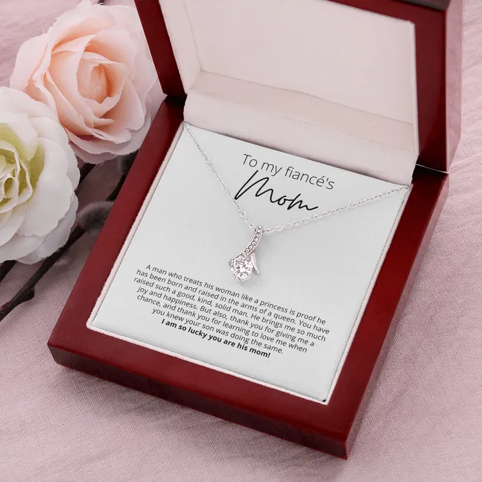Thank You for Giving Me a Chance To My Fiancs Mom Alluring Beauty Pendant Necklace For Your Future Mother In Law Gift for Grooms Mom ShineOn Fulfillment Necklaces